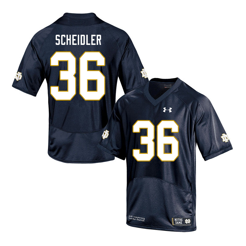 Men's NCAA Notre Dame Fighting Irish #36 Eddie Scheidler Stitched College Under Armour Authentic Navy Football Jersey PO10Q07PN